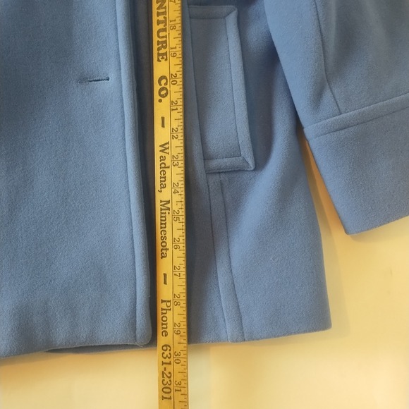 Anne Klein Women's Blue Wool Blend Double Breasted Hooded Peacoat Size M - Picture 5 of 8